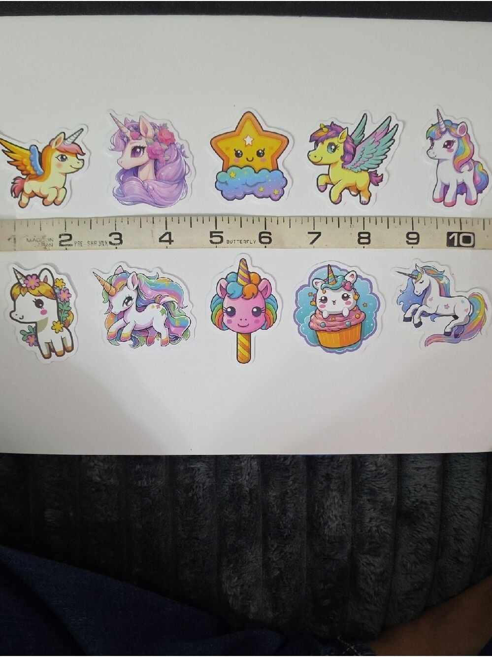Cute Rainbow Unicorn & Star Sticker Set - Lot Of Ten - Picture 1 of 11